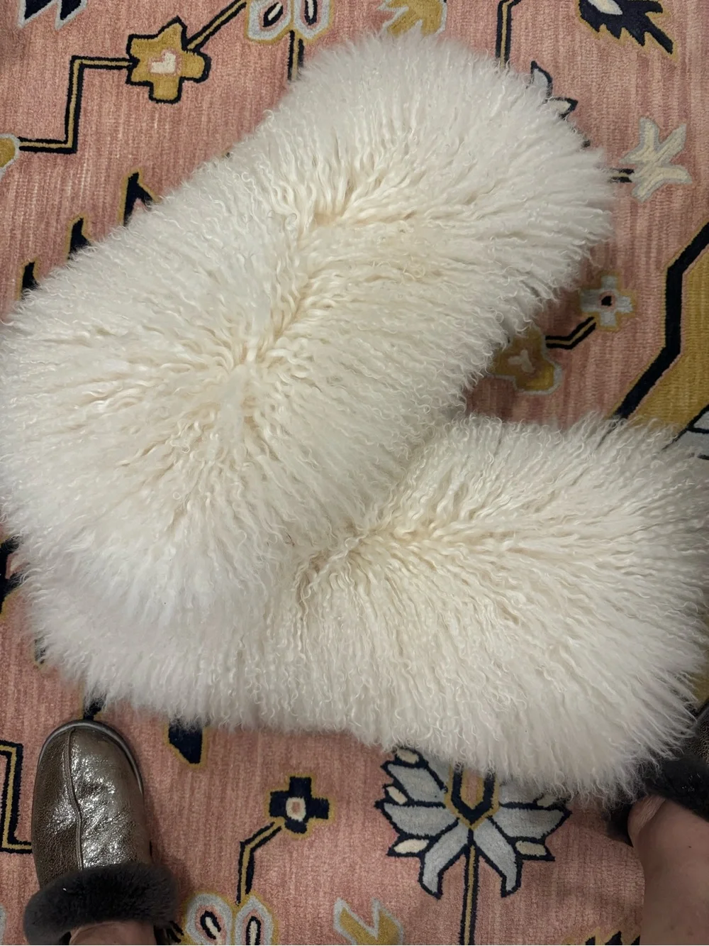 1/ Mongolian Lamb Pillow   24” x13”